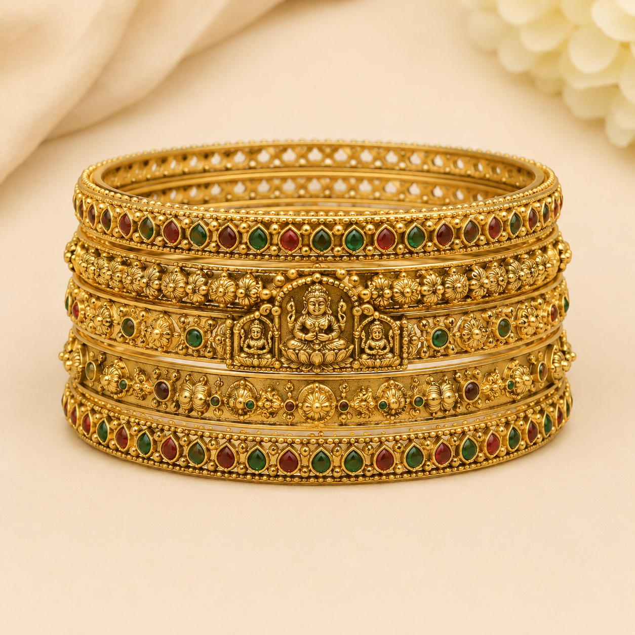 Temple Design Bangle Set
