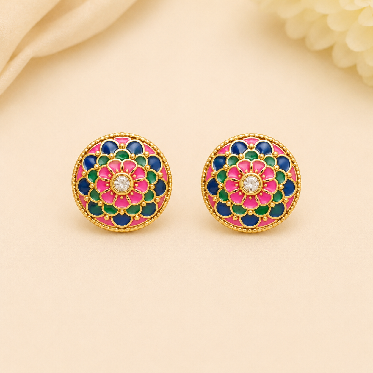 Meenakari Stud Earrings