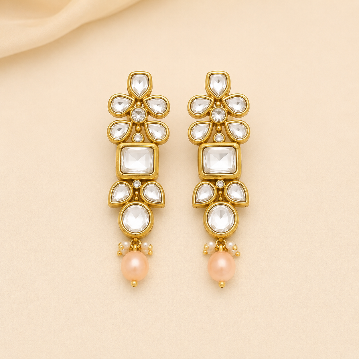 Polki Earrings Set